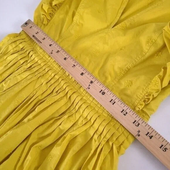 Ulla Johnson Gold Tessa V-Neck Mini Dress Size 2 - Picture 5 of 10